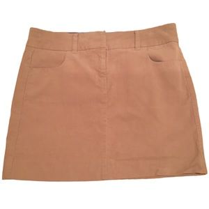 J Crew Vintage Mini Skirt Stretch Cotton Blend Corduroy Pink/Beige Size 6 EUC